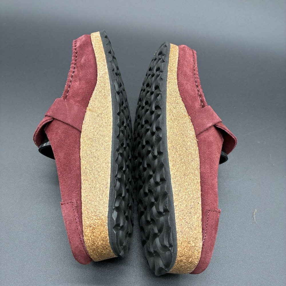 Birkenstock Buckley Shearling Suede Clog Mule Burgundy Maroon EU 37 Narrow - Picture 6 of 13